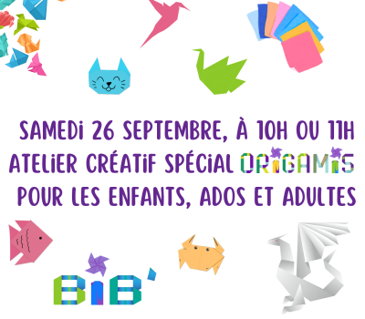 26/09 : Atelier origamis pour tous