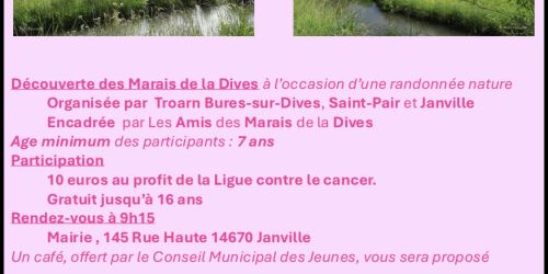 18/10 : Randonnée Nature & Solidaire dans les Marais de la Dives pour Octobre Rose 🌸
